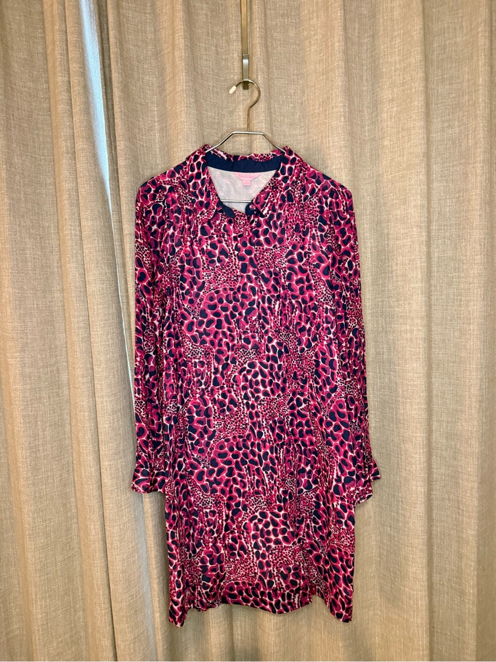 Lilly Pulitzer Elsa Tunic Dress Hollyhock Gigi Giraffe Pink Size 6 - Picture 3 of 8